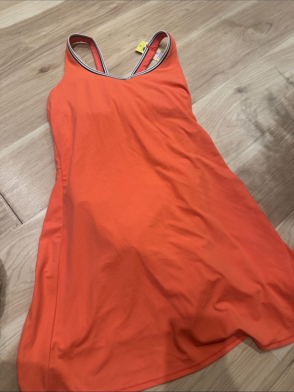 all in motion Orange Athletic Tank Dress with Striped Trim